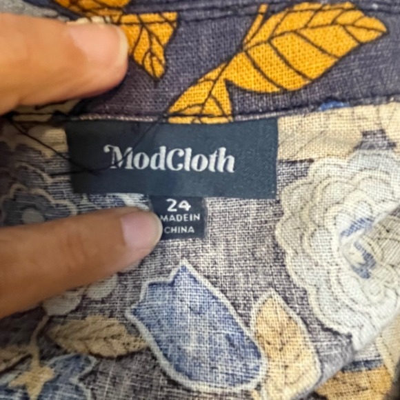 SOLD ModCloth Linen Viscose Blend Fabric Lightweight Summer Wear Dress Plus - Picture 9 of 11